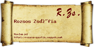 Rozsos Zsófia névjegykártya