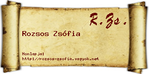 Rozsos Zsófia névjegykártya